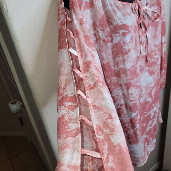 Fred David lattice sleeve peasant top blouse 3x - Picture 7 of 7